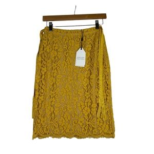English Factory Yellow Skirt Floral Print Size XS